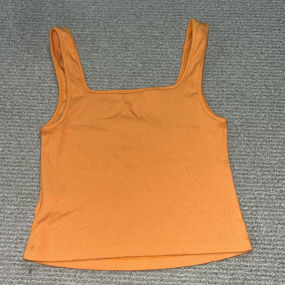 Orange Ribbed Tank Top - Picture 3 of 3